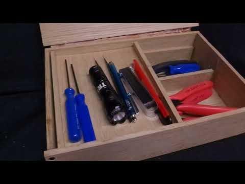 White Oak Tool Holder with Sliding Tray