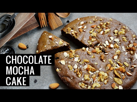 Wholewheat Chocolate Mocha Cake Recipe - Eggless