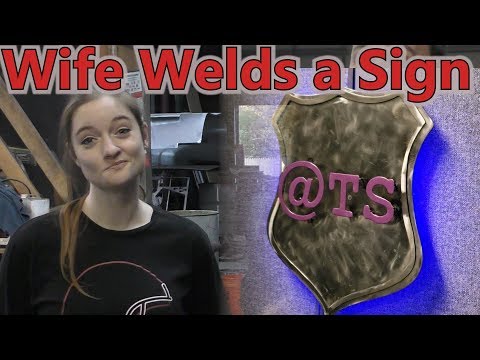 Wife STOLE my Job! Making an LED Lit Steel Shield Sign