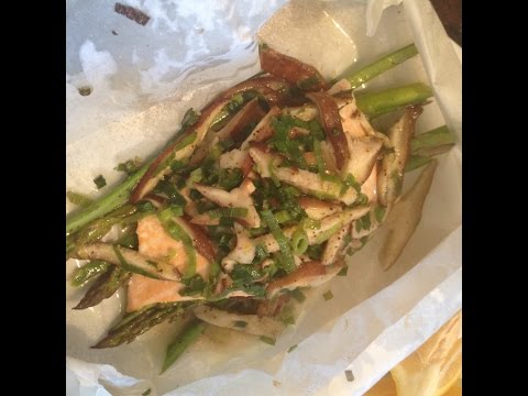 Wild Salmon, Asparagus, and Shiitakes in Parchment