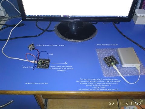 Wireless senor network using the Winkel Board