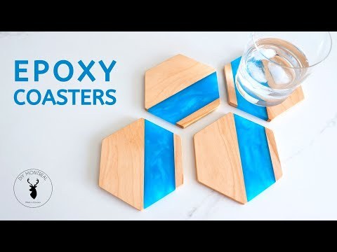 Wood &amp;amp; Epoxy Hexagon Coasters