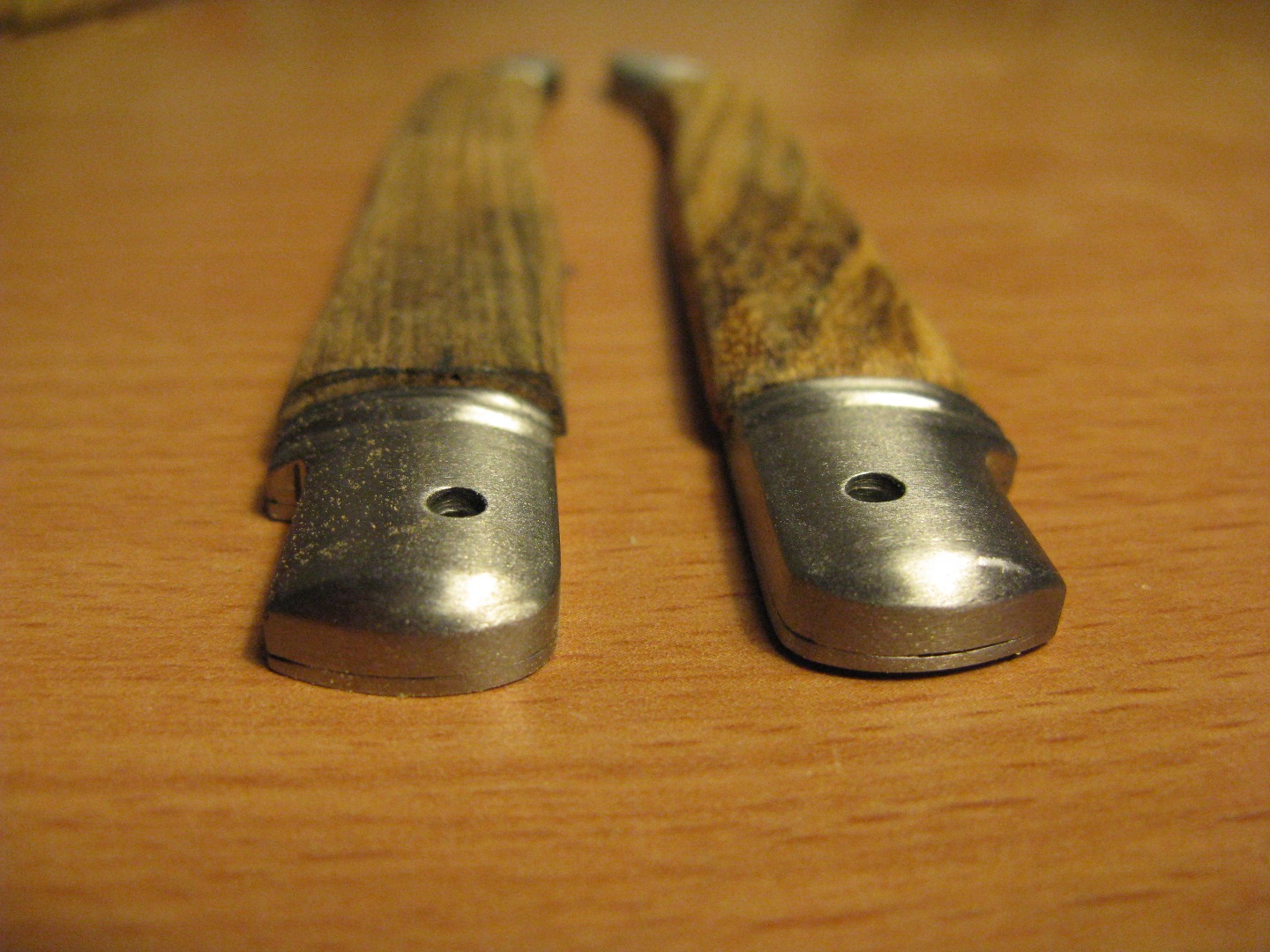 Wood grip sanding - before after.JPG
