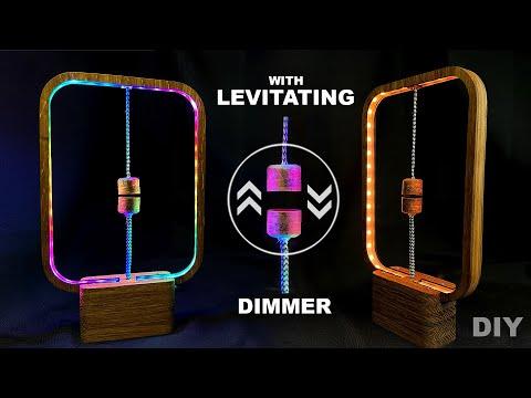 Wooden Desk Lamp with Levitating Dimmer / Color changing LED / WiFi Control | How to make