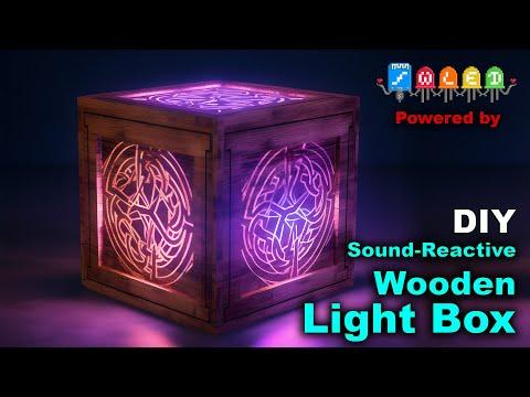 Wooden Night Light with colour changing, sound reactive and multiple effects | DIY