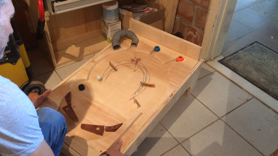 Wooden Pinball Table upgraded