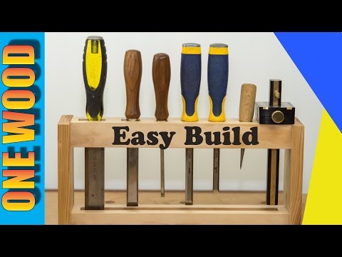 Woodworking projects for beginners:  Make a DIY Chisel Rack #woodworking