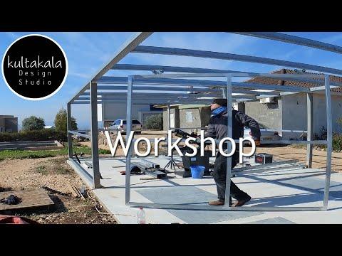 Workshop Build | Install sliding door rail and door frame | Ep.6 | Man build his own Workshop