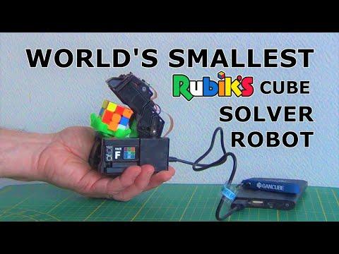 World's smallest Rubik's cube solver robot, DIY, 3D printed, fully autonomous