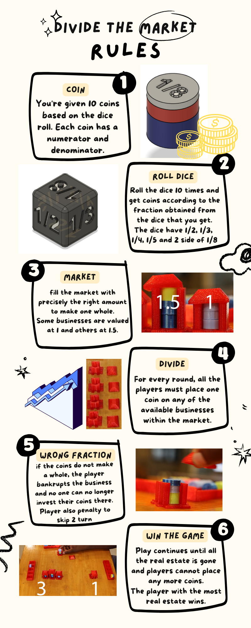 You're given 10 coins based on the dice roll. Each coin has a numerator and denominator..png