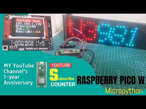 YouTube Subscriber Counter On Raspberry PICO W#shorts#short#SMART#shortvideo#python #trending