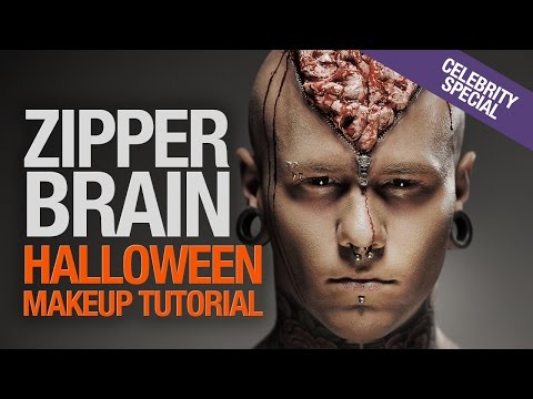 Zipper brain halloween makeup tutorial (with Linus Svenning)