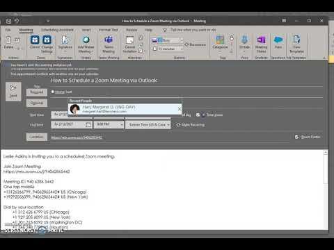 Zoom Via Outlook