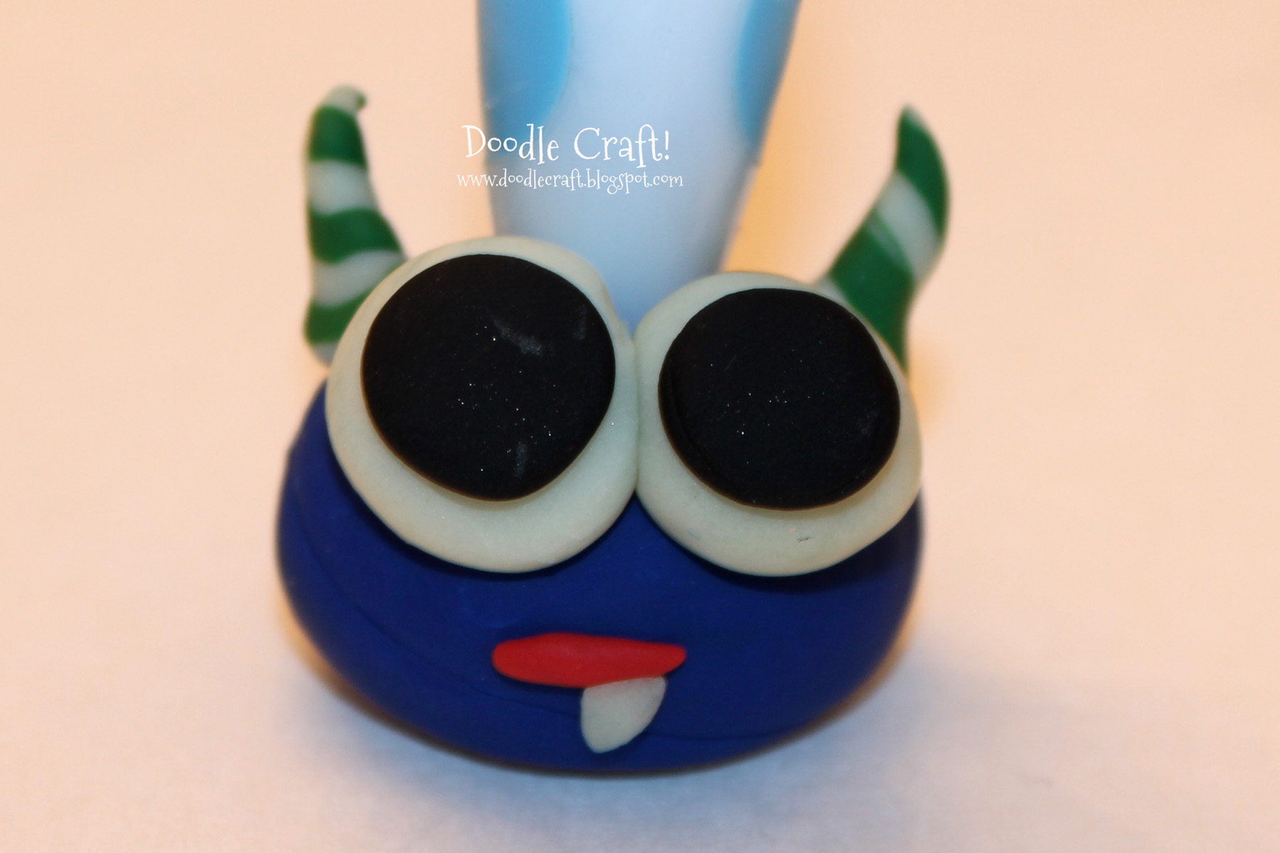 blue monster toothbrush holder buddy bake hard clay fimo sculpey kids crafts little boys.jpg