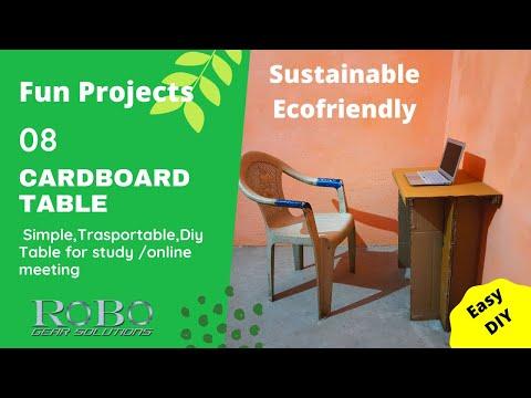 cardboard table || Sustainable &amp;amp; Transportable Table || Project# 8 Fun Project