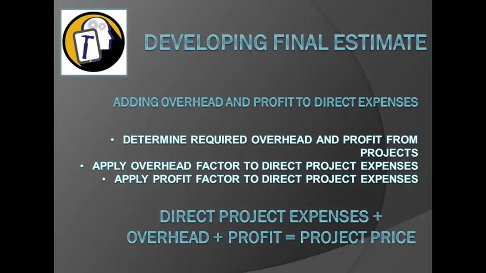 construction estimating 101 chp 10 developing final estimate