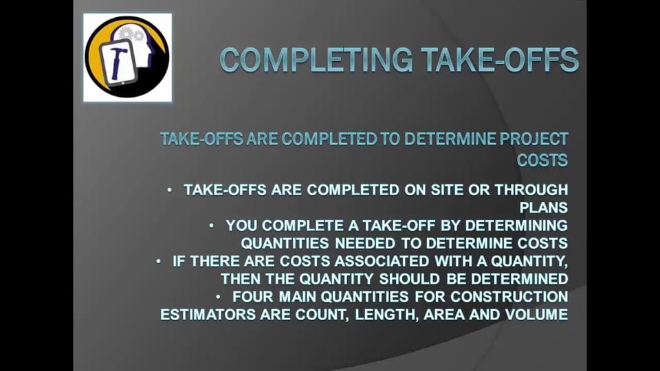 construction estimating 101 chp04 completing take offs