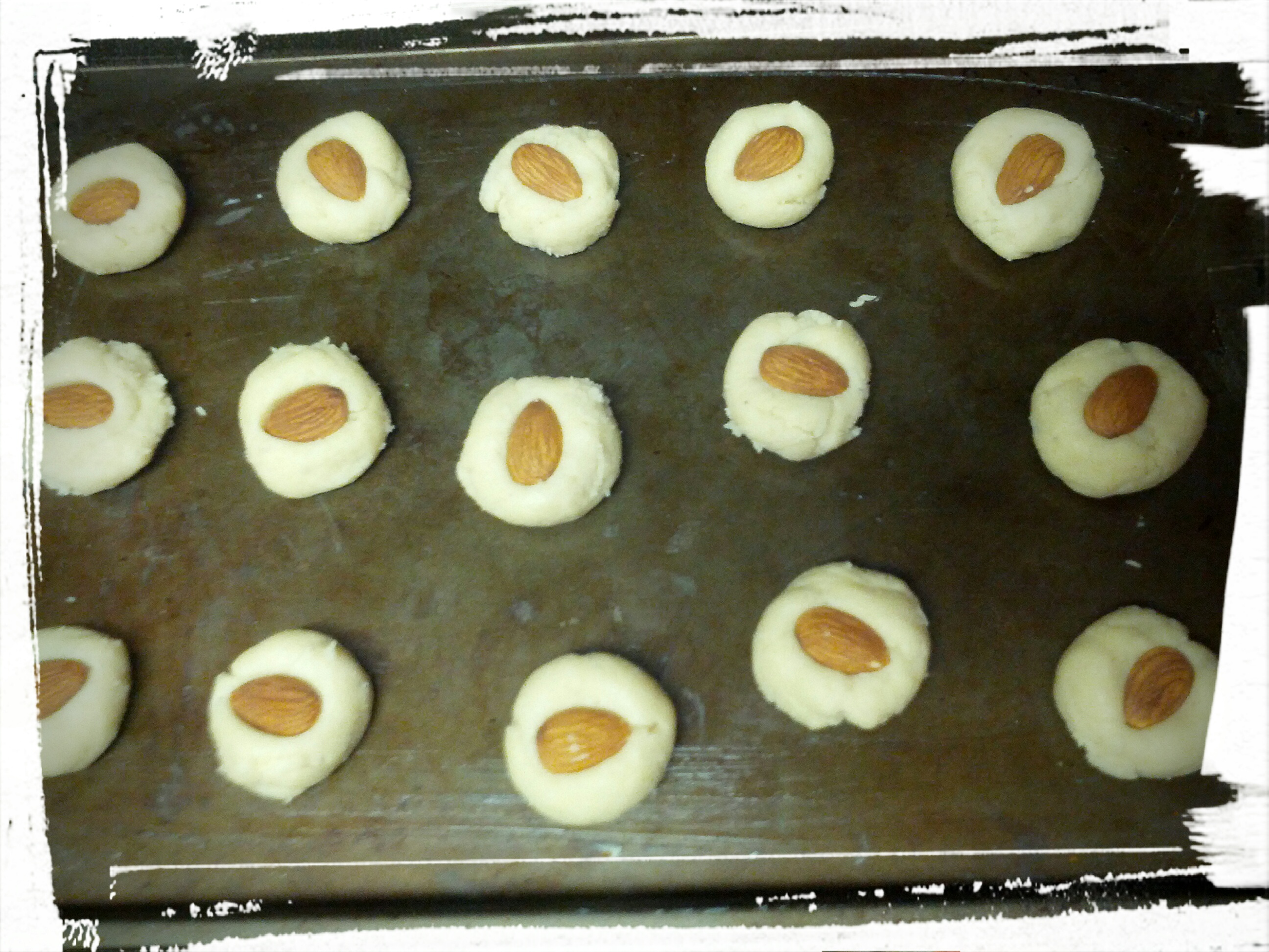 cookies ready to be baked on my well-seasoned tray.jpg