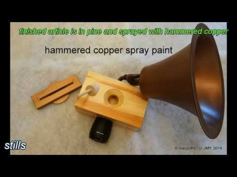 copper hammered spray painted amplifier horn