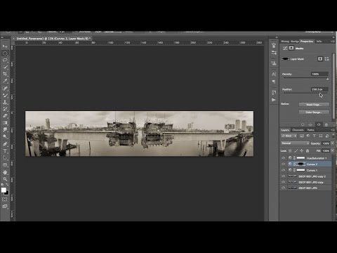 creating a panoramic black &amp;amp; white photography in photoshop/ photomerge in PS