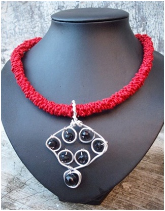 crocheted necklace with pendant.jpg