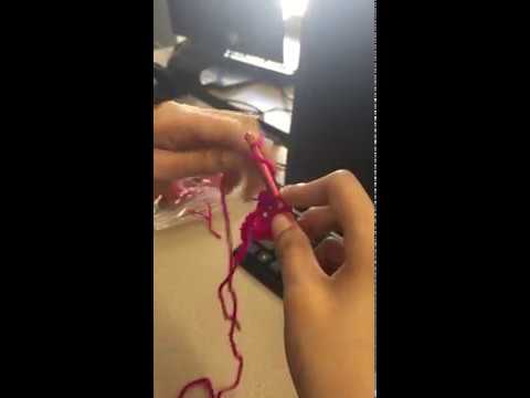 crocheting a bracelet