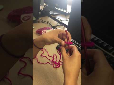 crocheting a bracelet