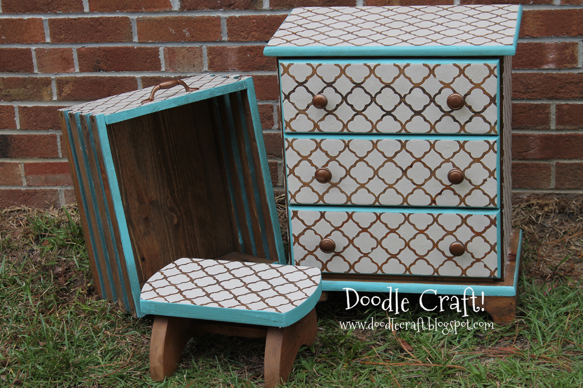 decor stencil craft size custom finished pieces nightstand crate box and stool.jpg