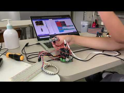 demonstration of one distance sensors