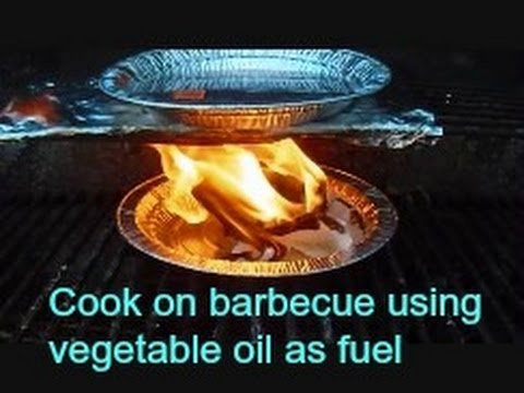 diy Emergency stove,  VEGETABLE OIL AS FUEL ON BARBECUE, survival tips, no propane