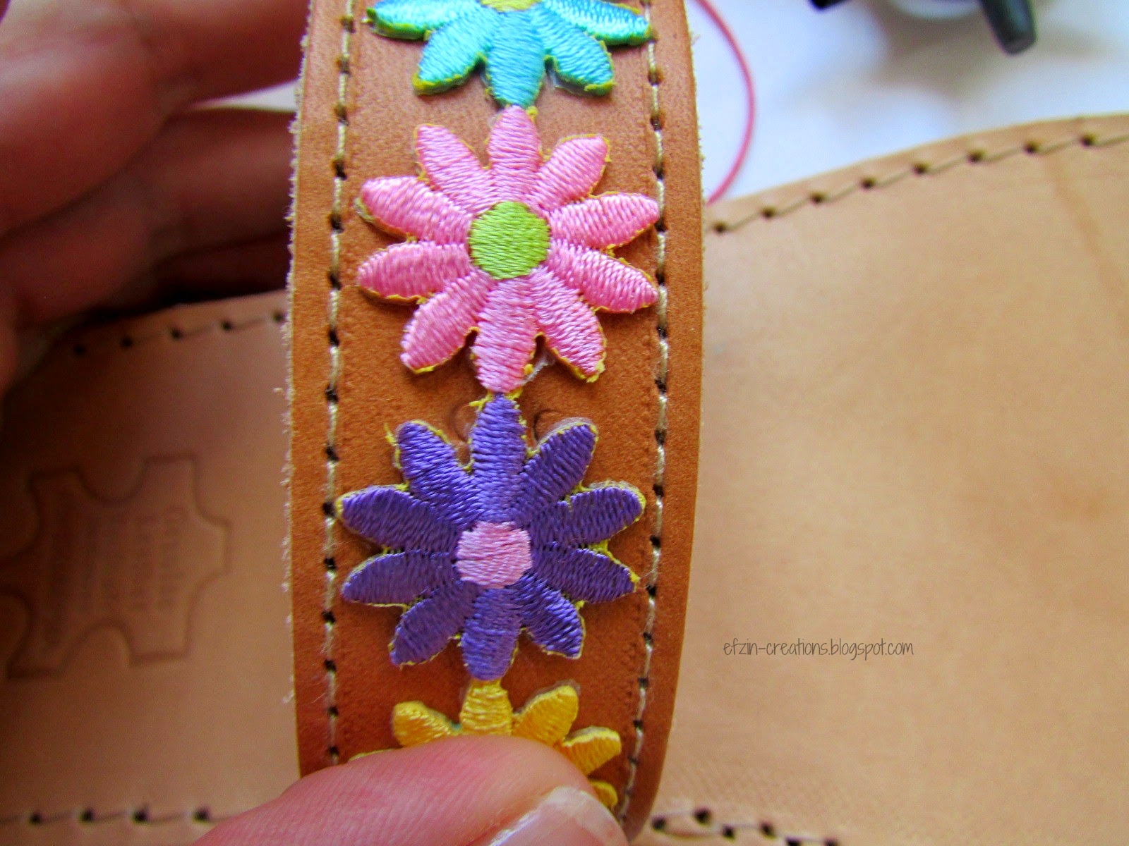 diy how to add flowers in your leather sandals.jpg