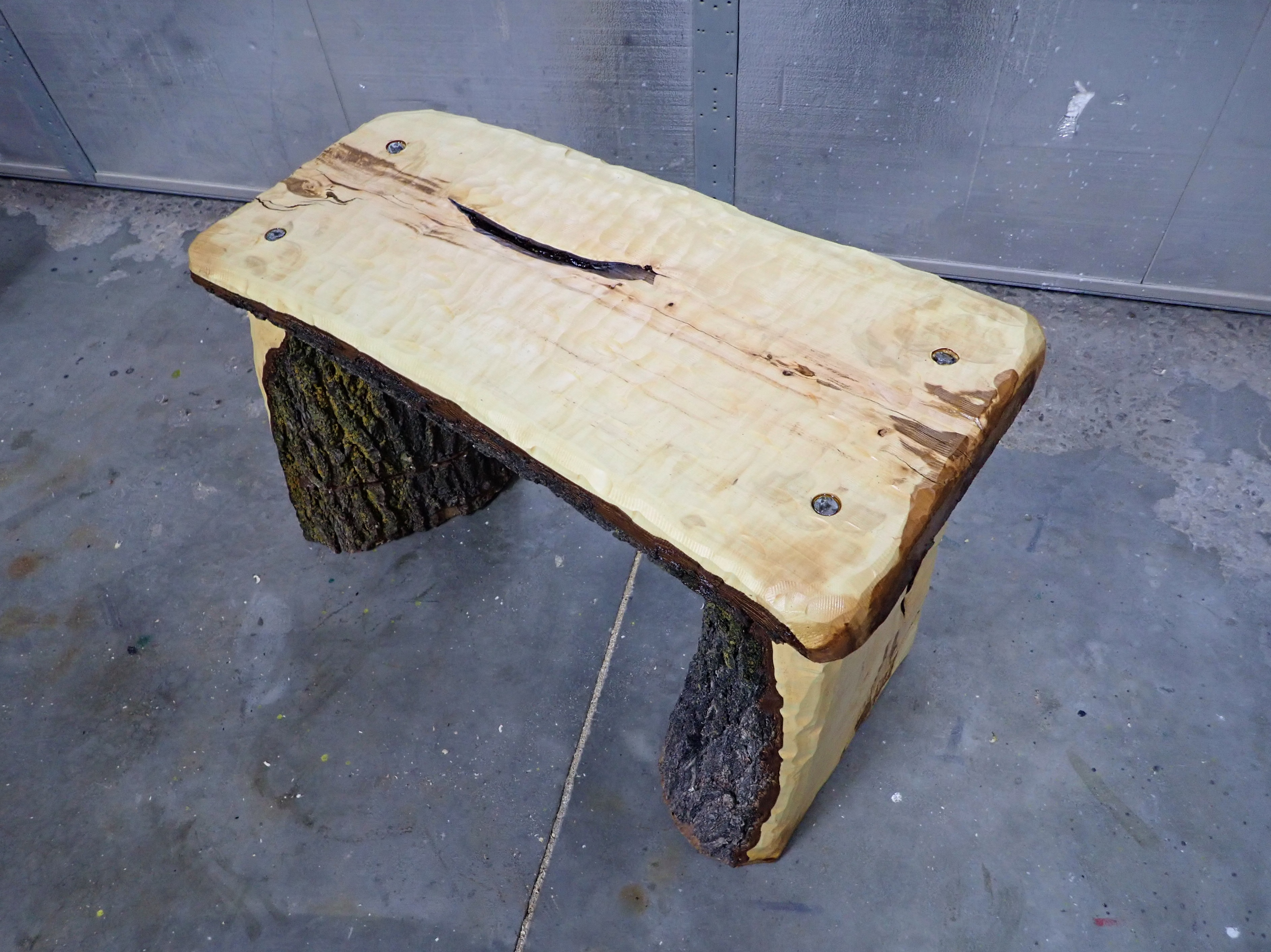 diy make homeade log bench (7).JPG