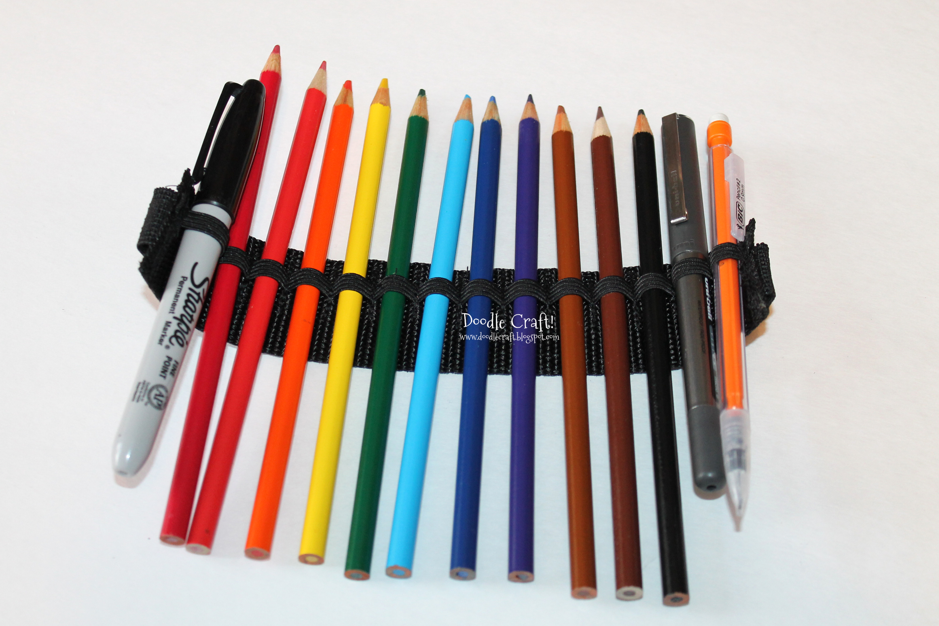 easy elastic webbing pencil case organizer colored pencil markers crayon travel set gift.jpg