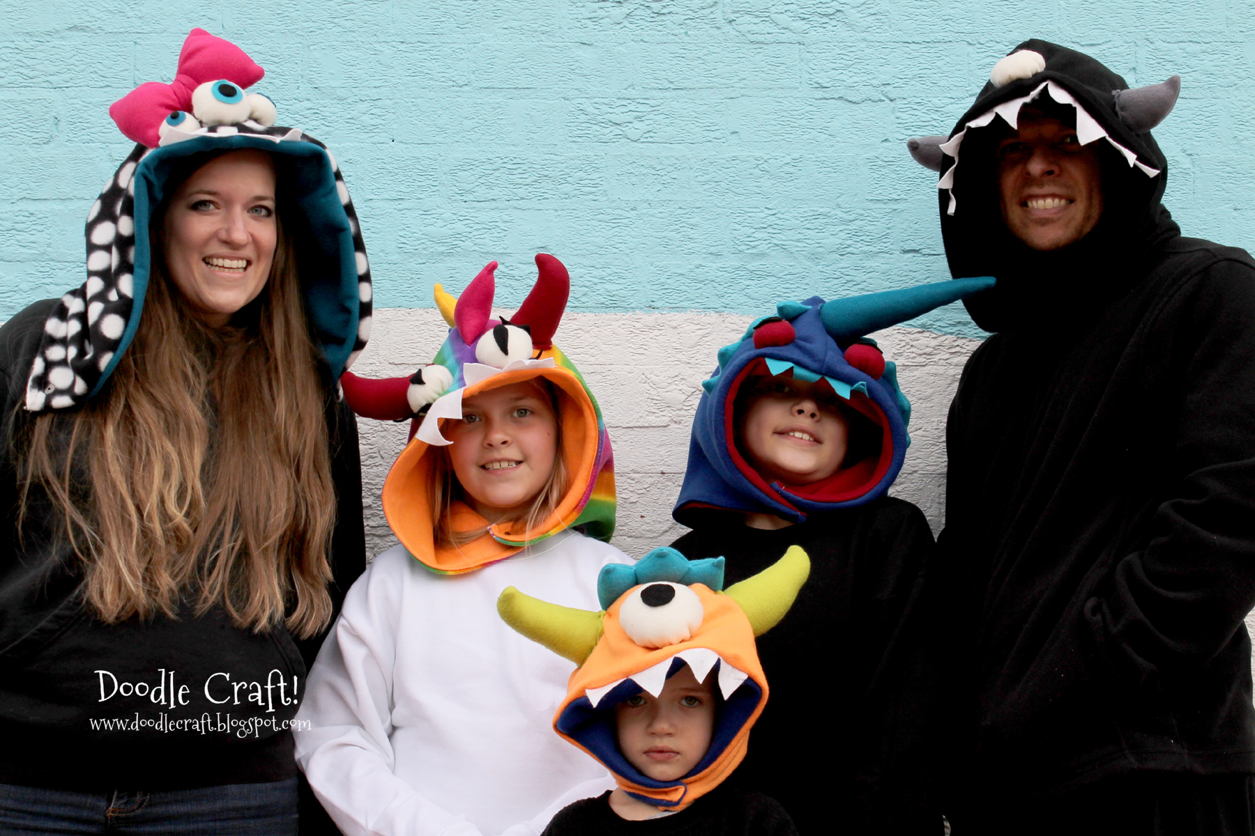 family monster hoods fleece animal hats characters.jpg