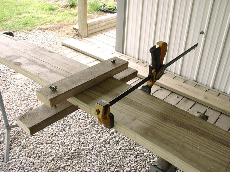 flatten jig with clamp prior to drilling.JPG