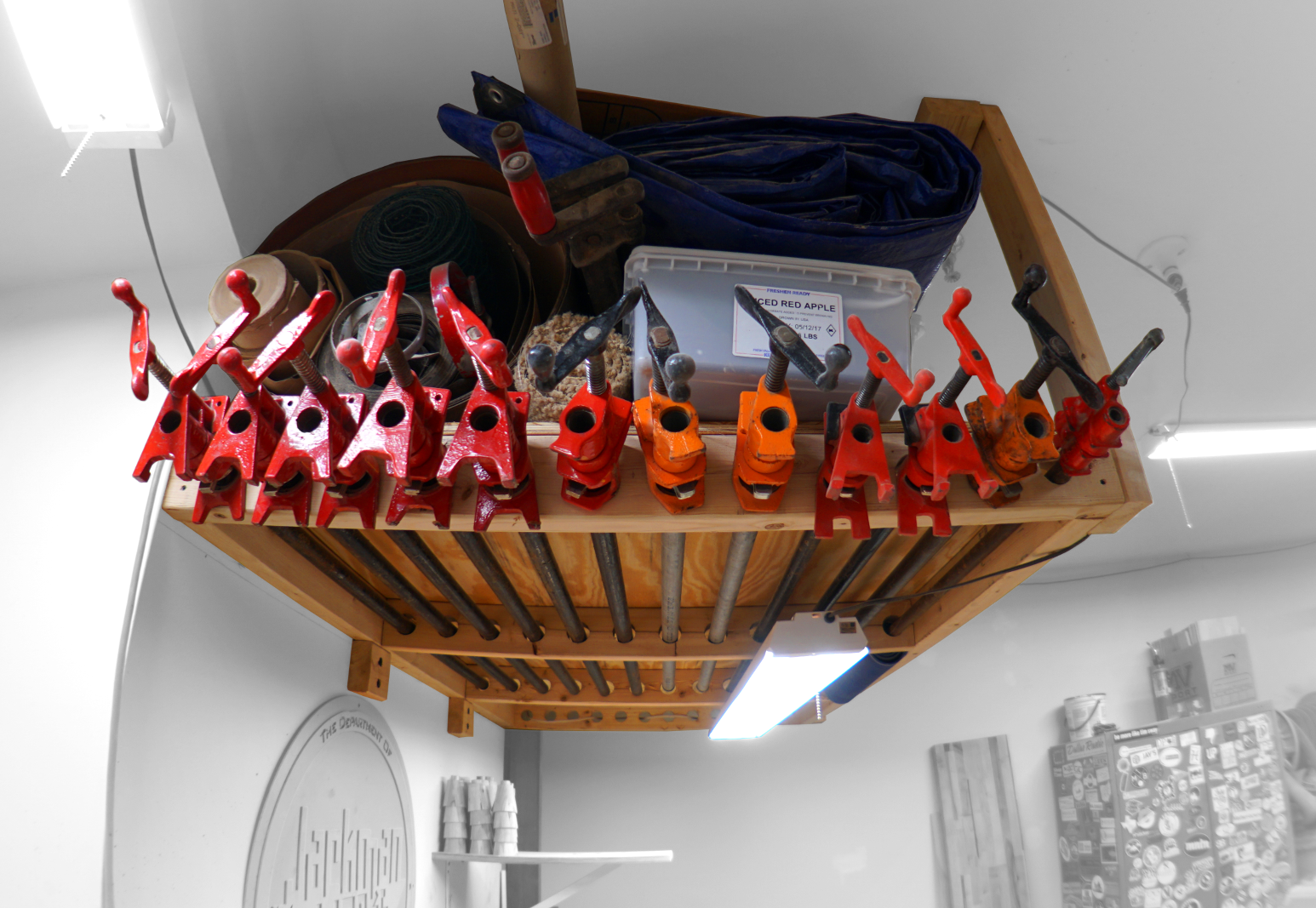 floating garage storage loft and clamp rack 1.png