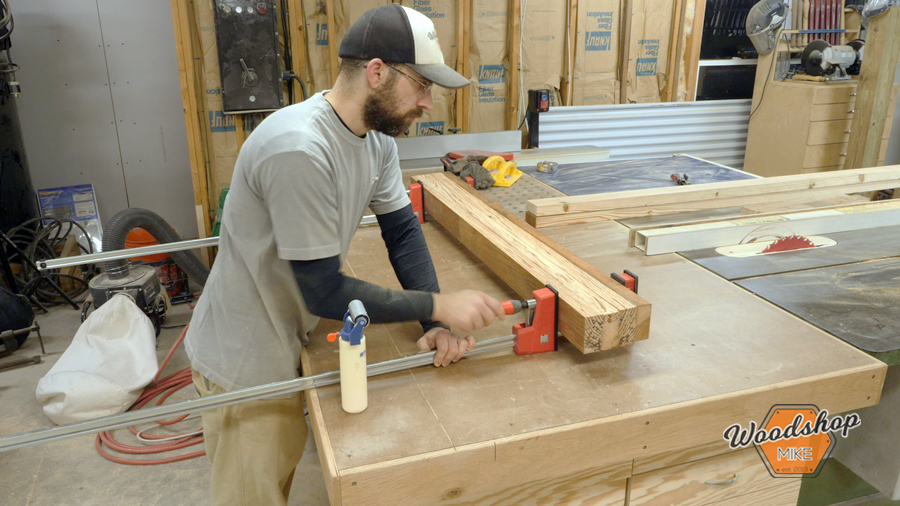 gluing boards, make this easy to build rustic bed.jpg