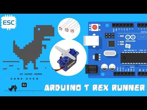 google chrome dino game automation with arduino and servo