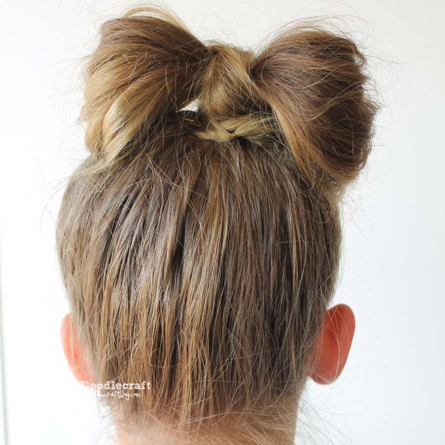 hair hair bow bun top knot easy diy updo lady gaga hairdo (11).JPG