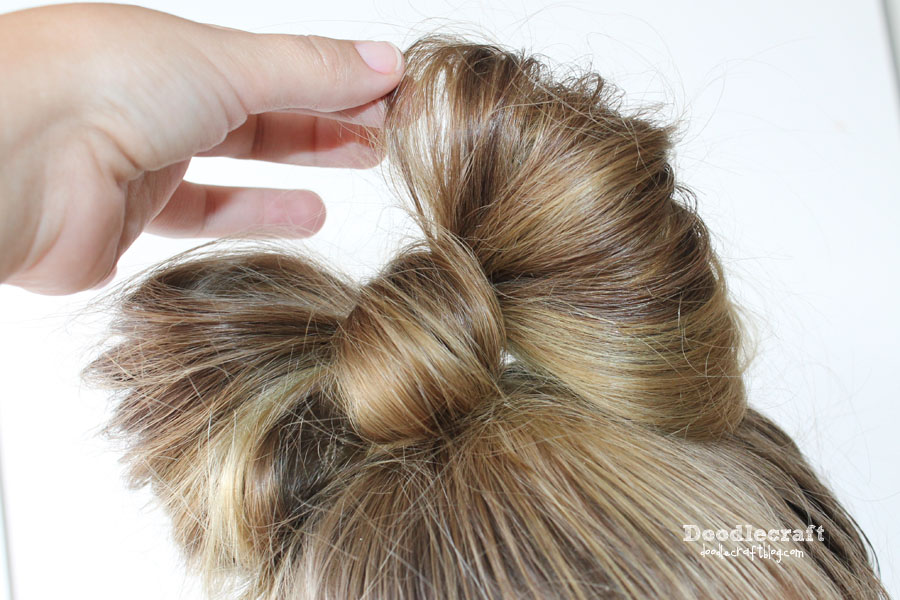 hair hair bow bun top knot easy diy updo lady gaga hairdo (8).JPG