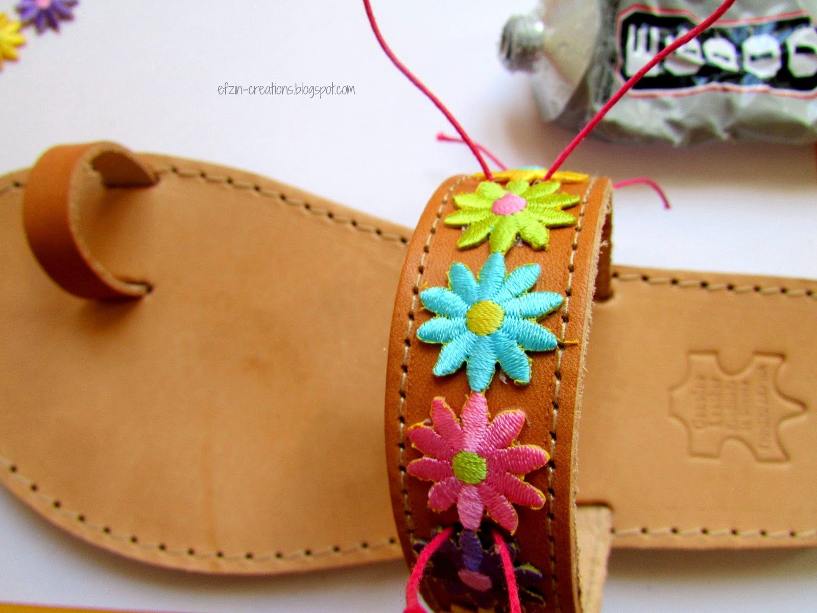 how to decorate with flowers your leather sandals.jpg