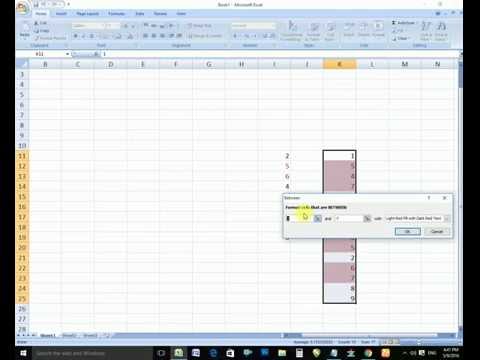 how to highlight between numbers in excel