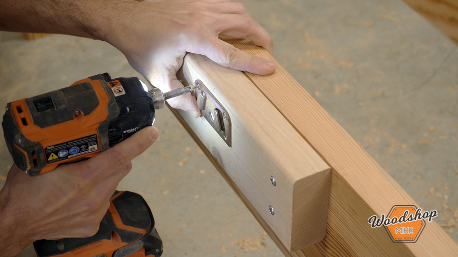 how to install Rockler center bed rail hardware, make this easy to build rustic bed.jpg