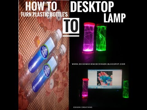 how to make beautiful deskto lamp from old bottles