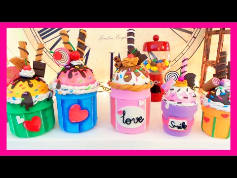 how to make ice cream cupcake with EVA  foam recycled glass jars