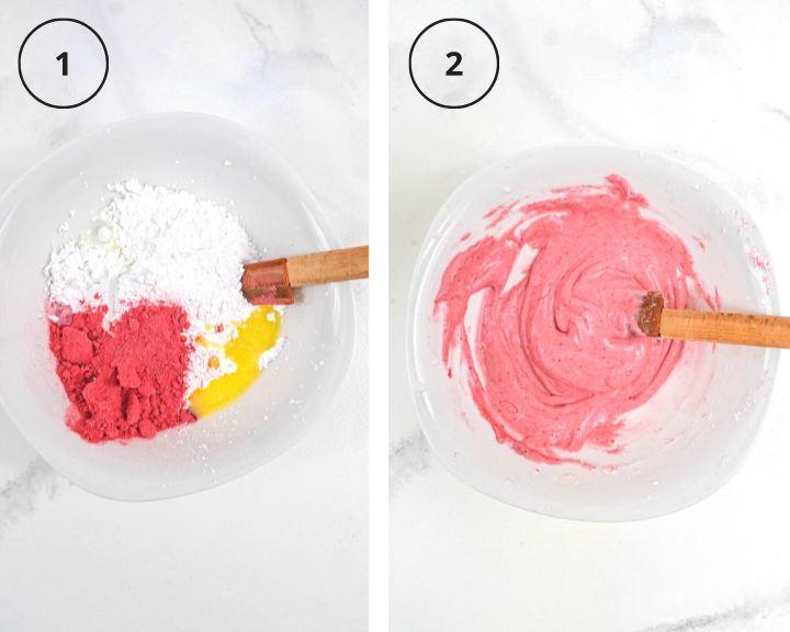 how to make strawberry frosting step 1 and 2.png