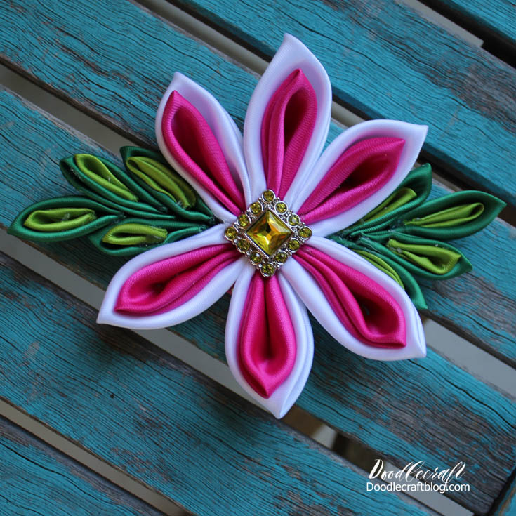 kanzashi ribbon flower hair bow flower diy craft ribbons (11).JPG