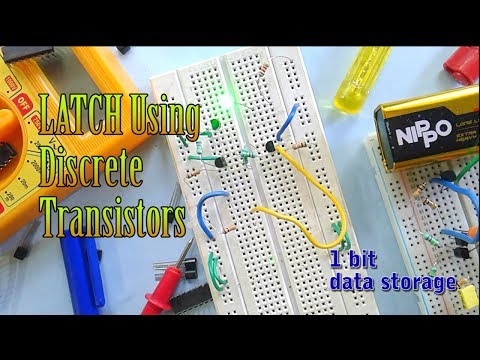 latch using discrete transistors