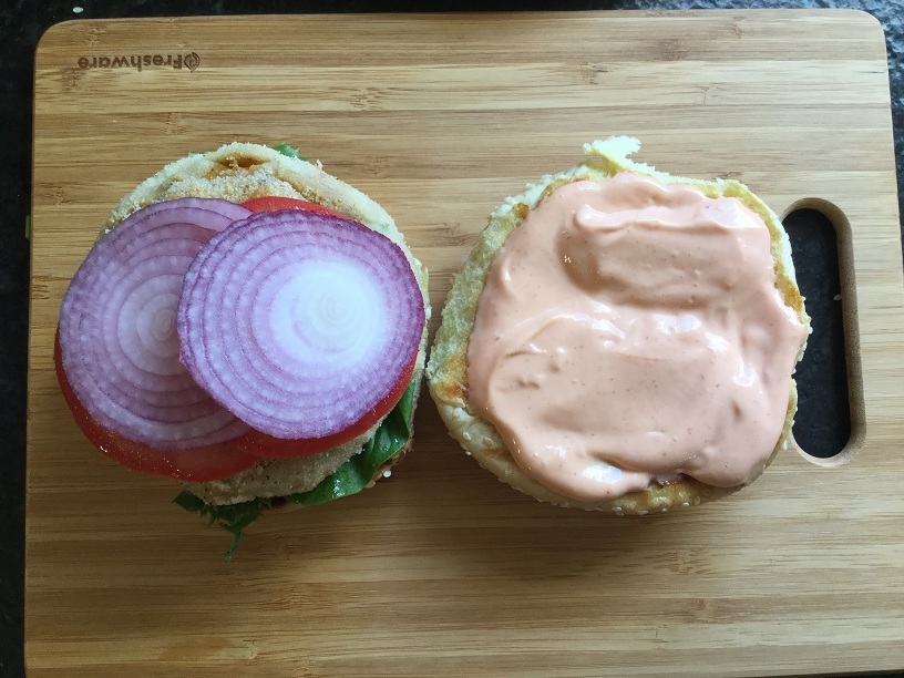 layering haricot bean burgers.jpg