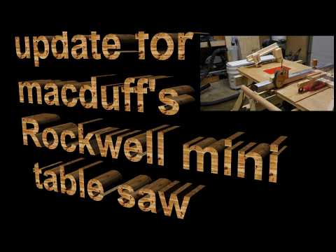 macduff's mini rockwell table saw update with added jigsaw and router on removable inserts